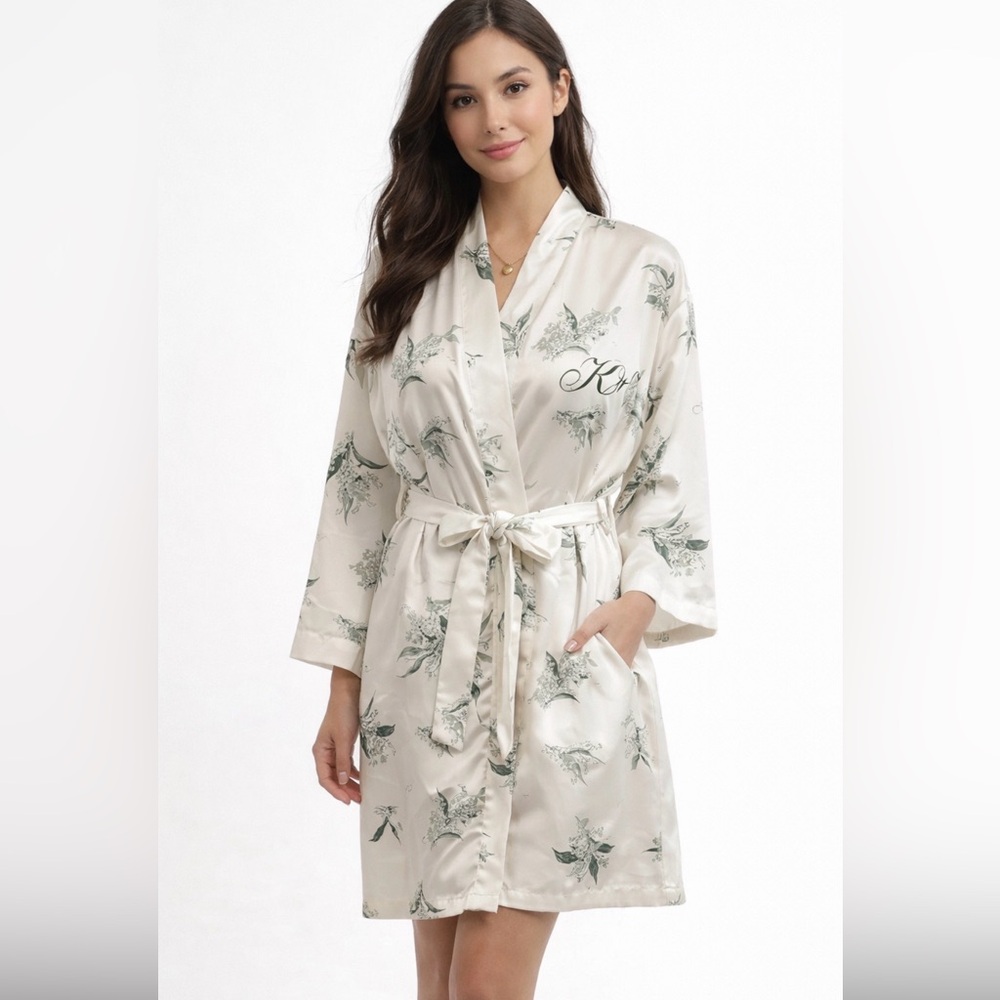 Pottery Barn | by Monique Lhuillier Floral Orchard Robe Botanical Print Sz XS/S